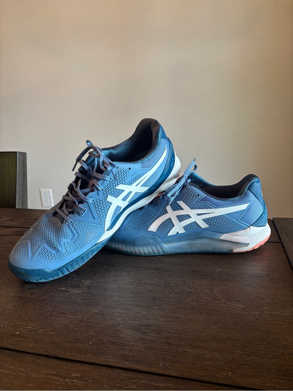 Asics Blue and White Pickleball Shoes